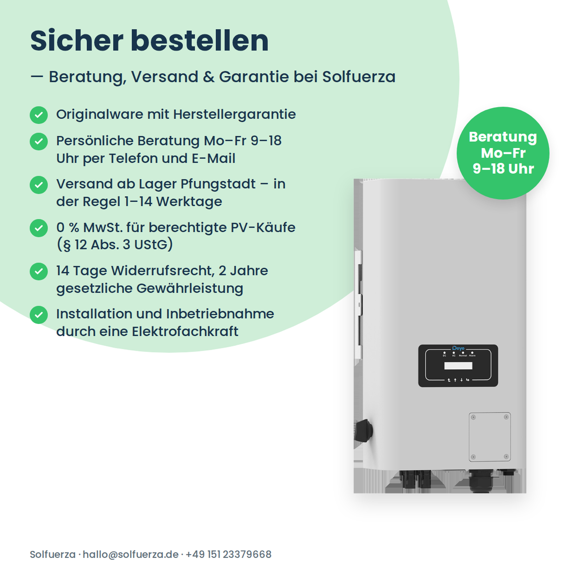 Deye SUN-10K-G06 – 10 kW stringomvormer driefasig met 2 MPP-Trackern