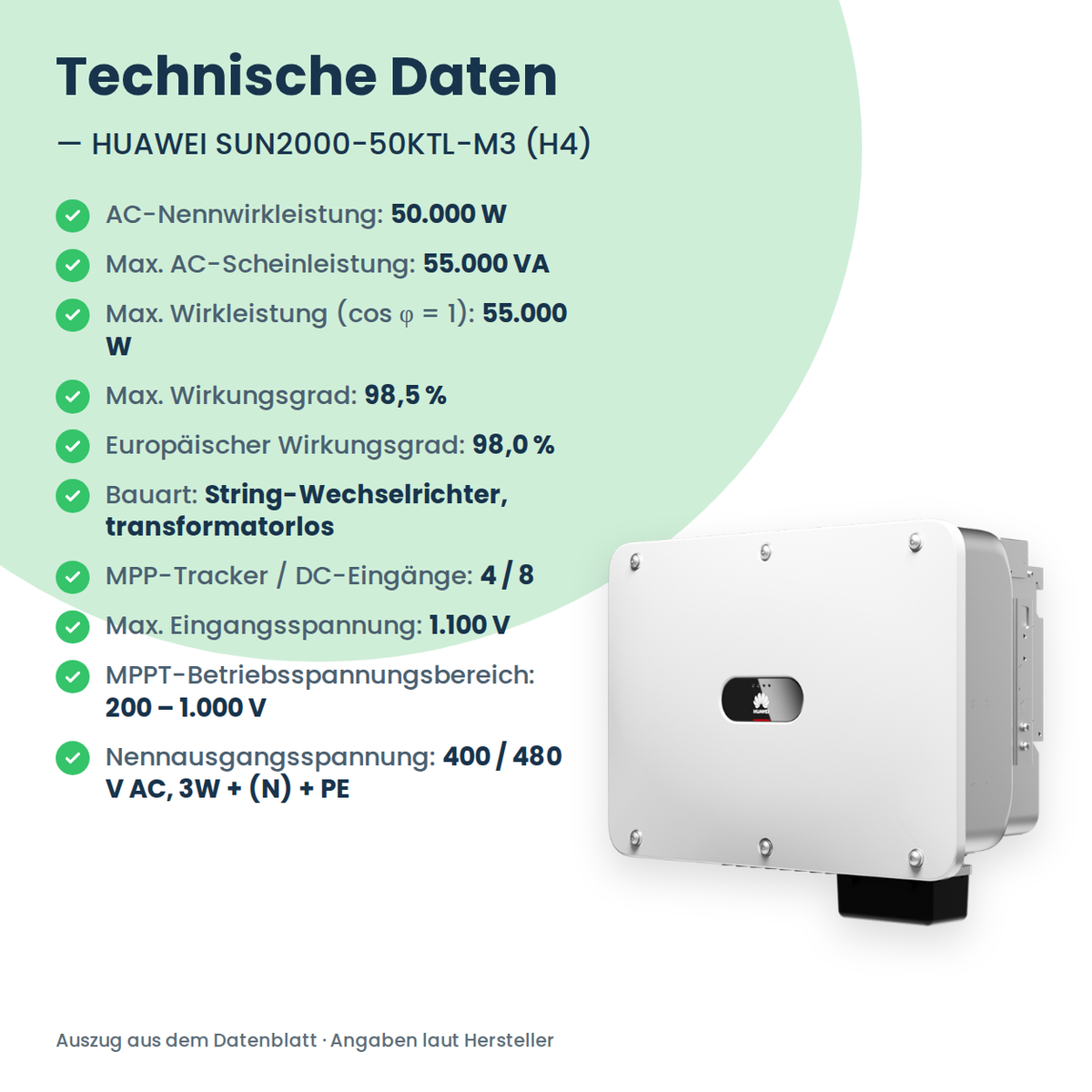 HUAWEI SUN2000-50KTL-M3 (H4) stringomvormer 50 kW