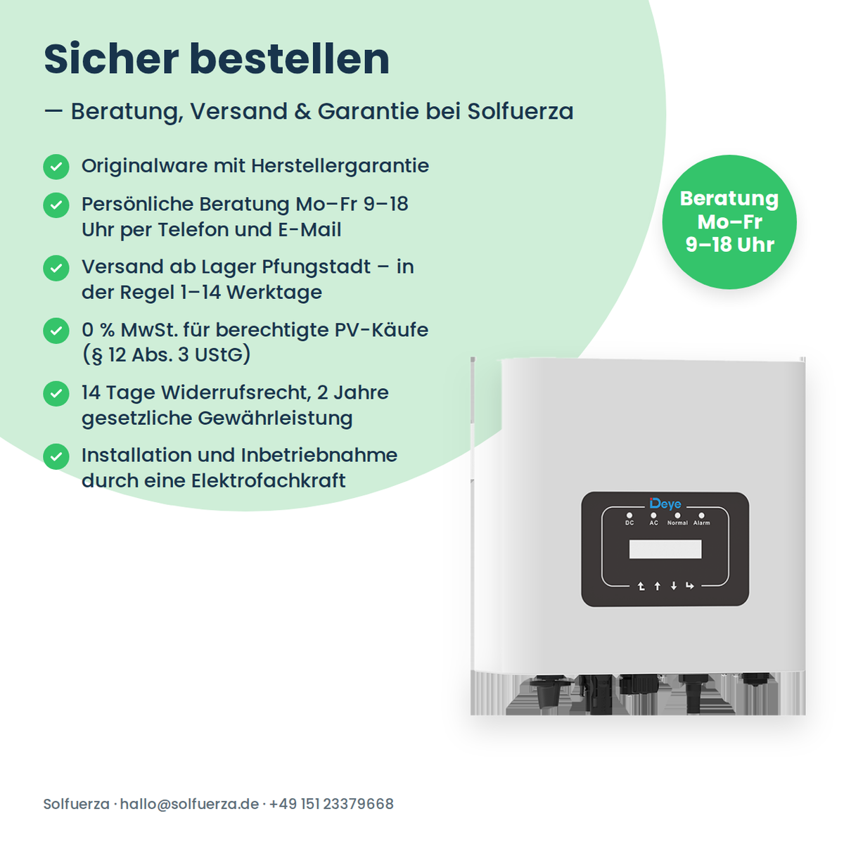 Deye SUN-3K-G04P1-EU-AM1 – 3 kW stringomvormer eenfasig met 1 MPP-Tracker