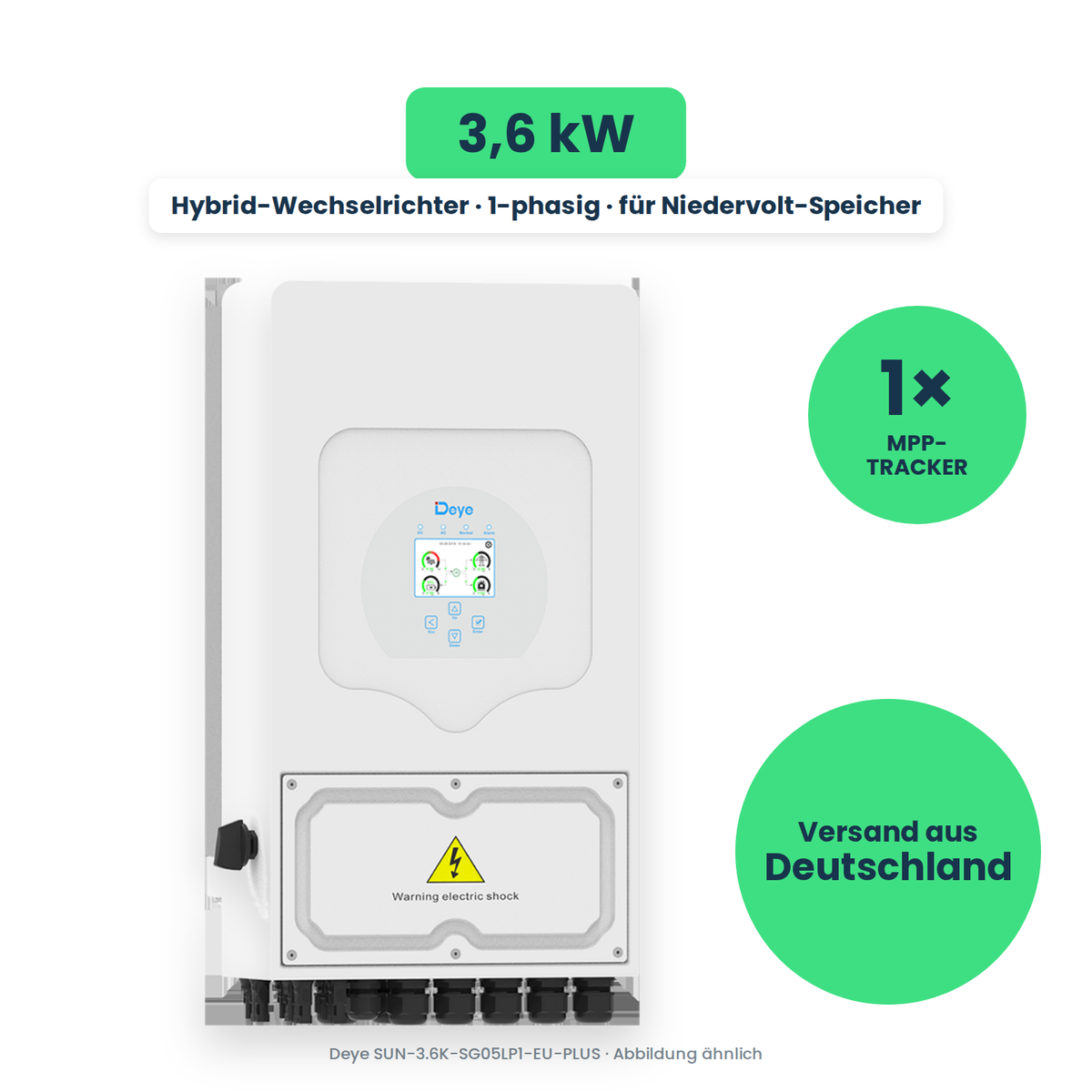 Deye SUN-3.6K-SG05LP1-EU-PLUS – Hybrid-Wechselrichter, freigestellt