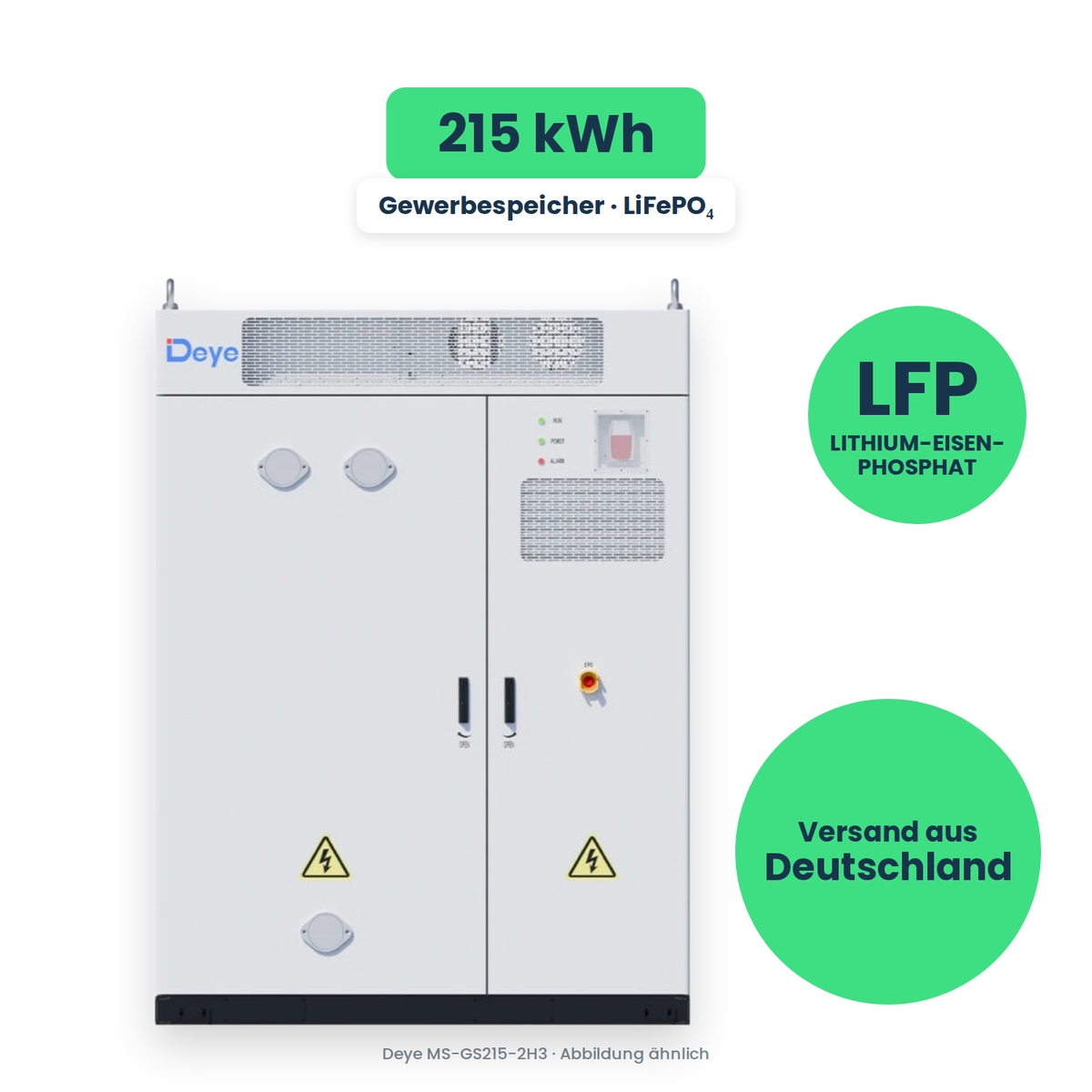 Deye MS-GS215-2H3 – Gewerbespeicher, freigestellt