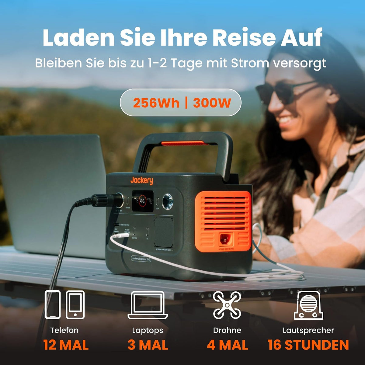Jackery Explorer 240 v2 draagbare powerstation | 256 Wh LiFePO4, 300 W