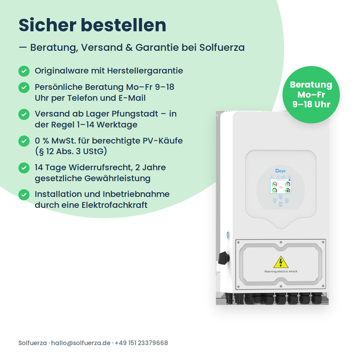 Deye SUN-5K-SG05LP1-EU-PLUS – 5 kW hybride omvormer eenfasig voor laagvolt-batterijen