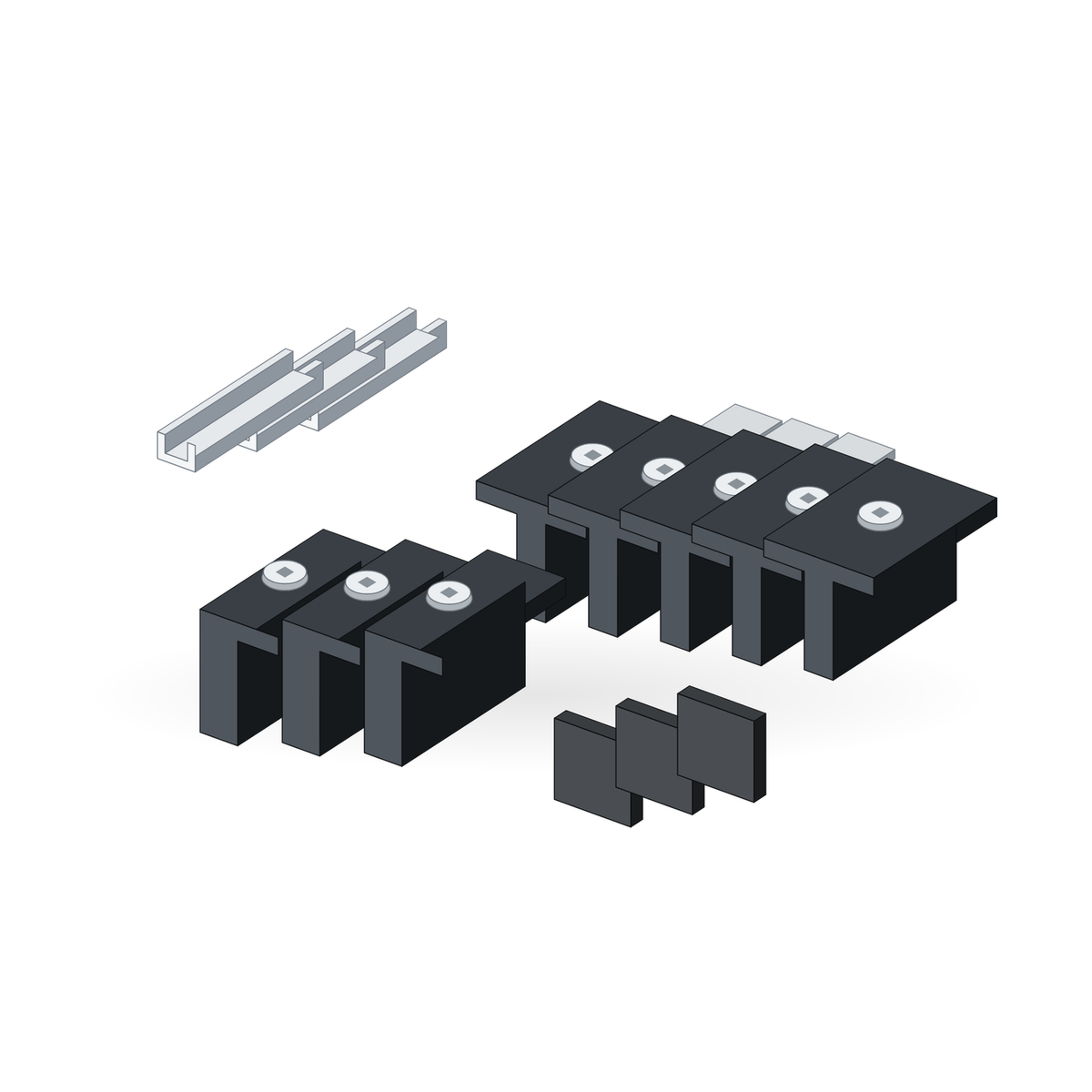 Solfuerza Zubehör-Set L für Schrägdach-Montagesystem – freigestellt