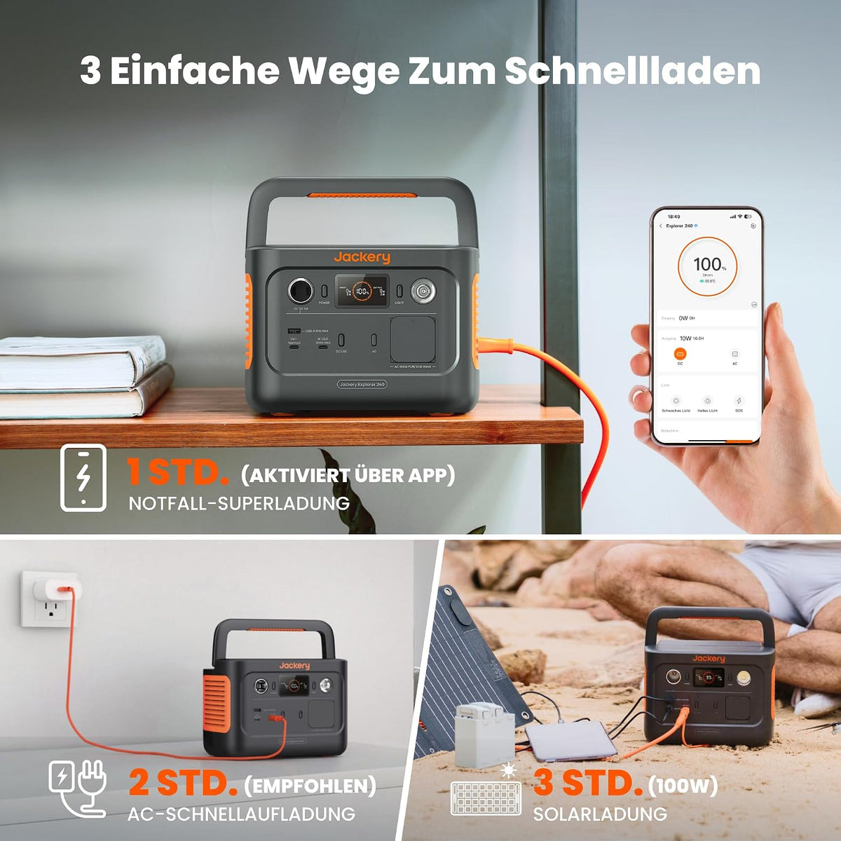 Jackery Explorer 240 v2 draagbare powerstation | 256 Wh LiFePO4, 300 W
