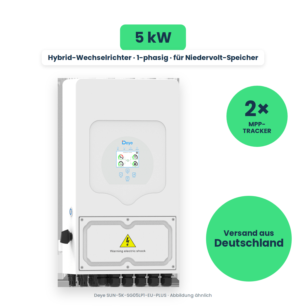 Deye SUN-5K-SG05LP1-EU-PLUS – Hybrid-Wechselrichter, freigestellt