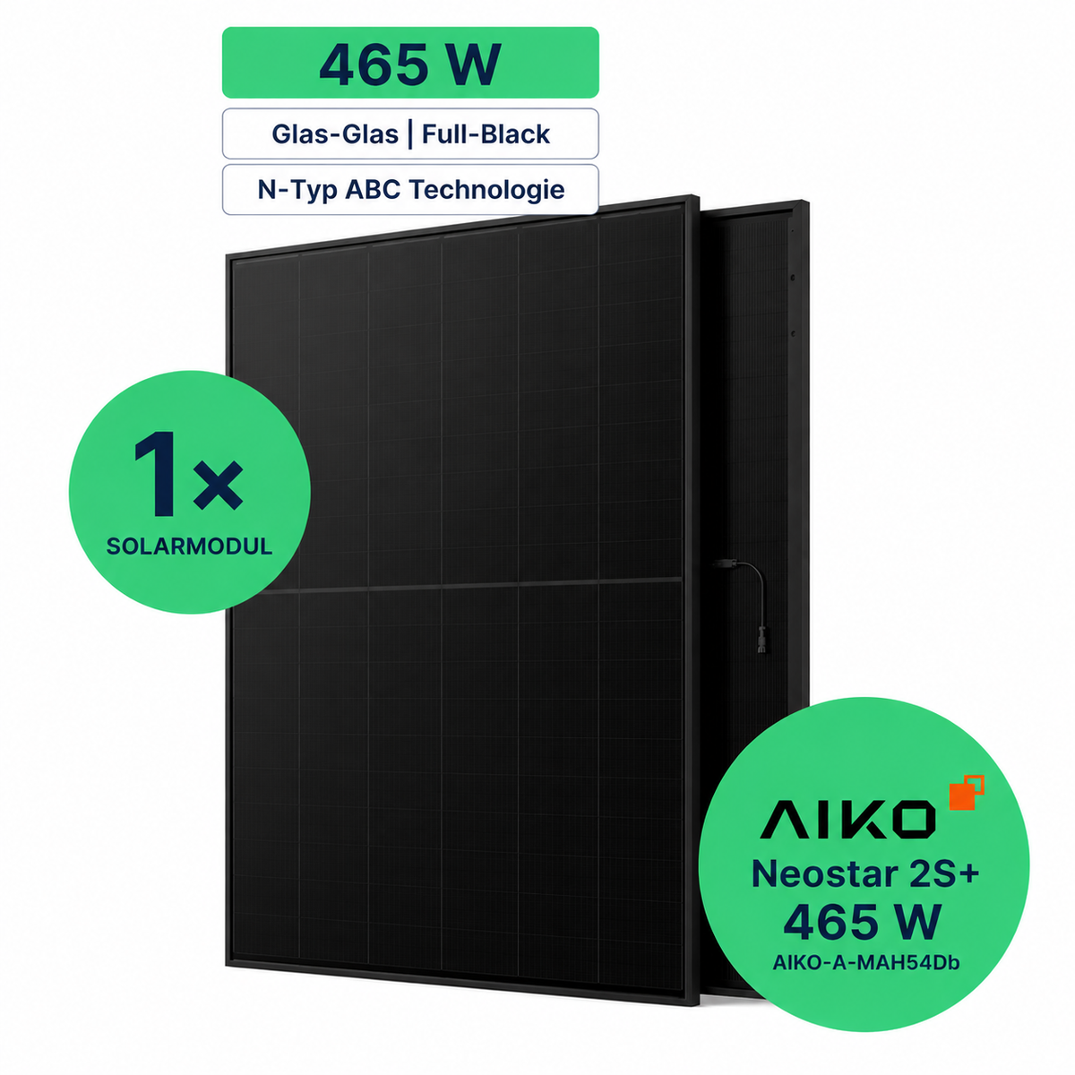 AIKO Neostar 2S+ 465 W Solarmodul Glas-Glas Full Black