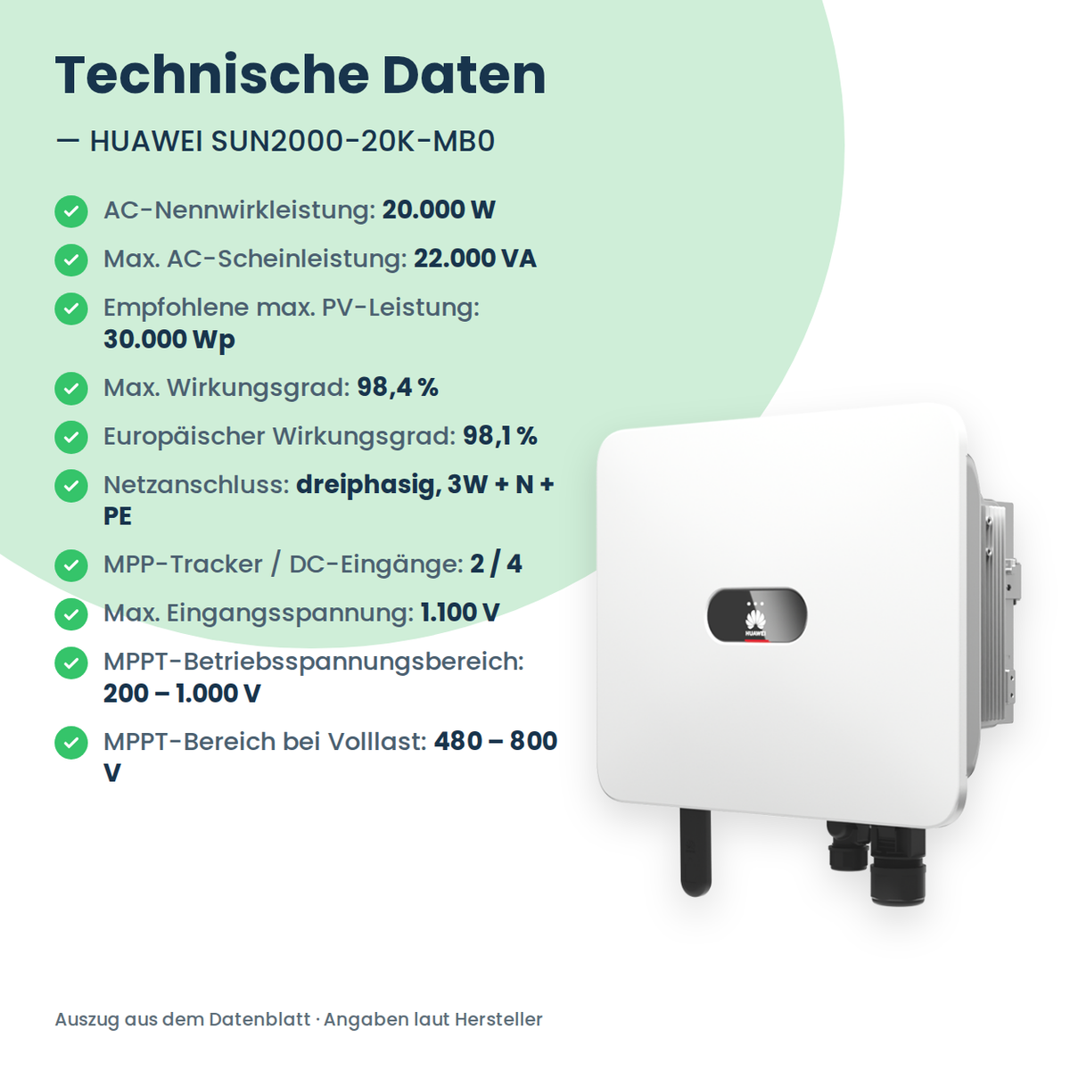 HUAWEI SUN2000-20K-MB0 hybride omvormer 20 kW
