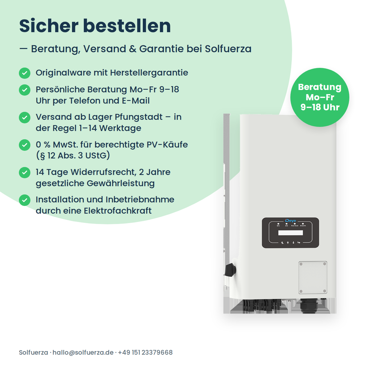 Deye SUN-30K-G04 – 30 kW stringomvormer driefasig met tot 4 MPP-Trackern