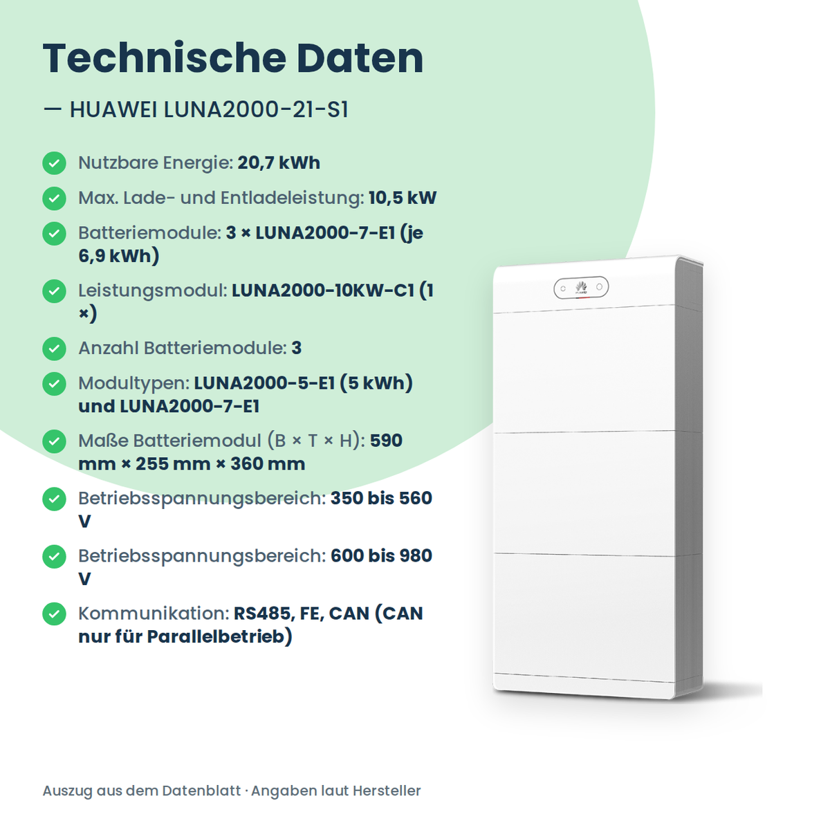 HUAWEI LUNA2000-21-S1 batterijopslag 21 kWh