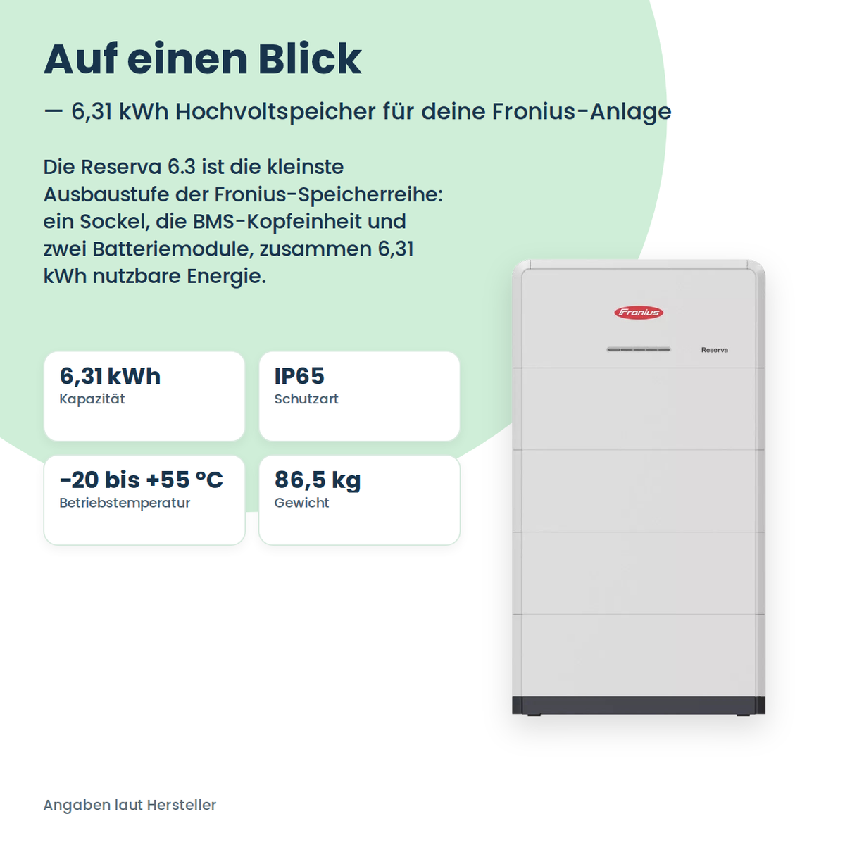 Fronius Reserva 6.3 batterijopslag 6,31 kWh