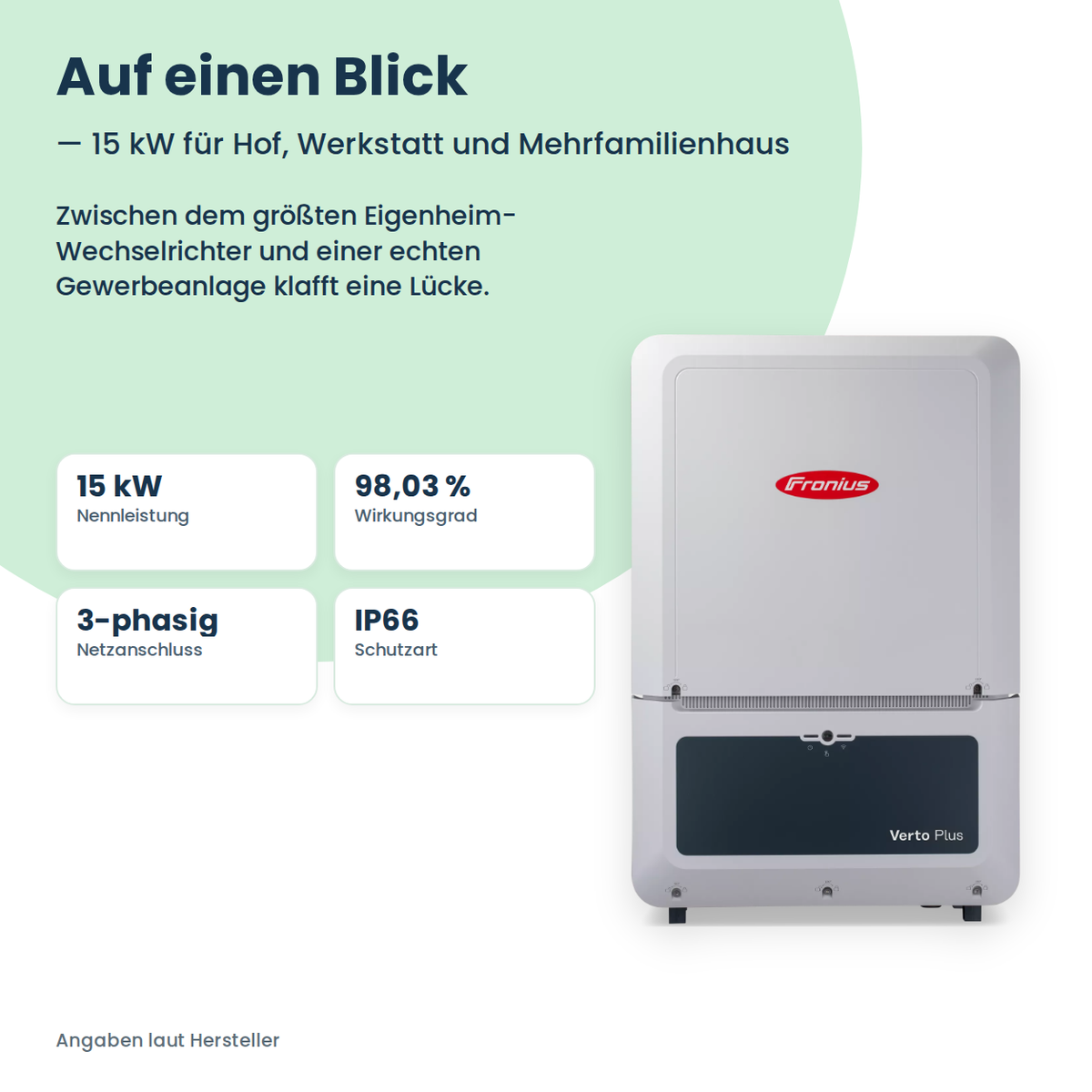 Fronius Verto Plus 15.0 hybride omvormer 15 kW