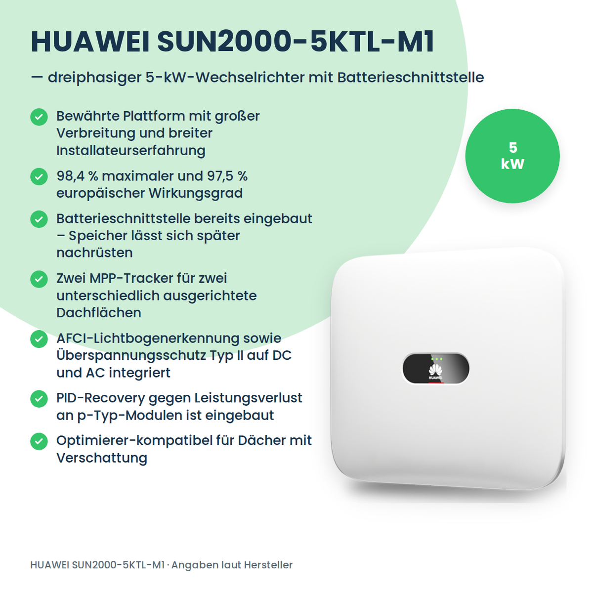 HUAWEI SUN2000-5KTL-M1 hybride omvormer 5 kW
