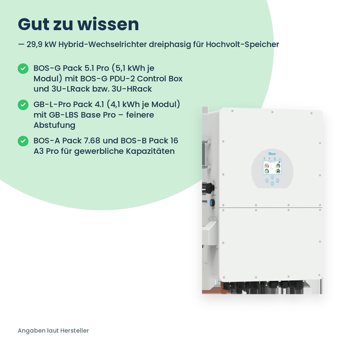 Deye SUN-29.9K-SG02HP3-EU – 29,9 kW hybride omvormer driefasig voor hoogvolt-batterijen