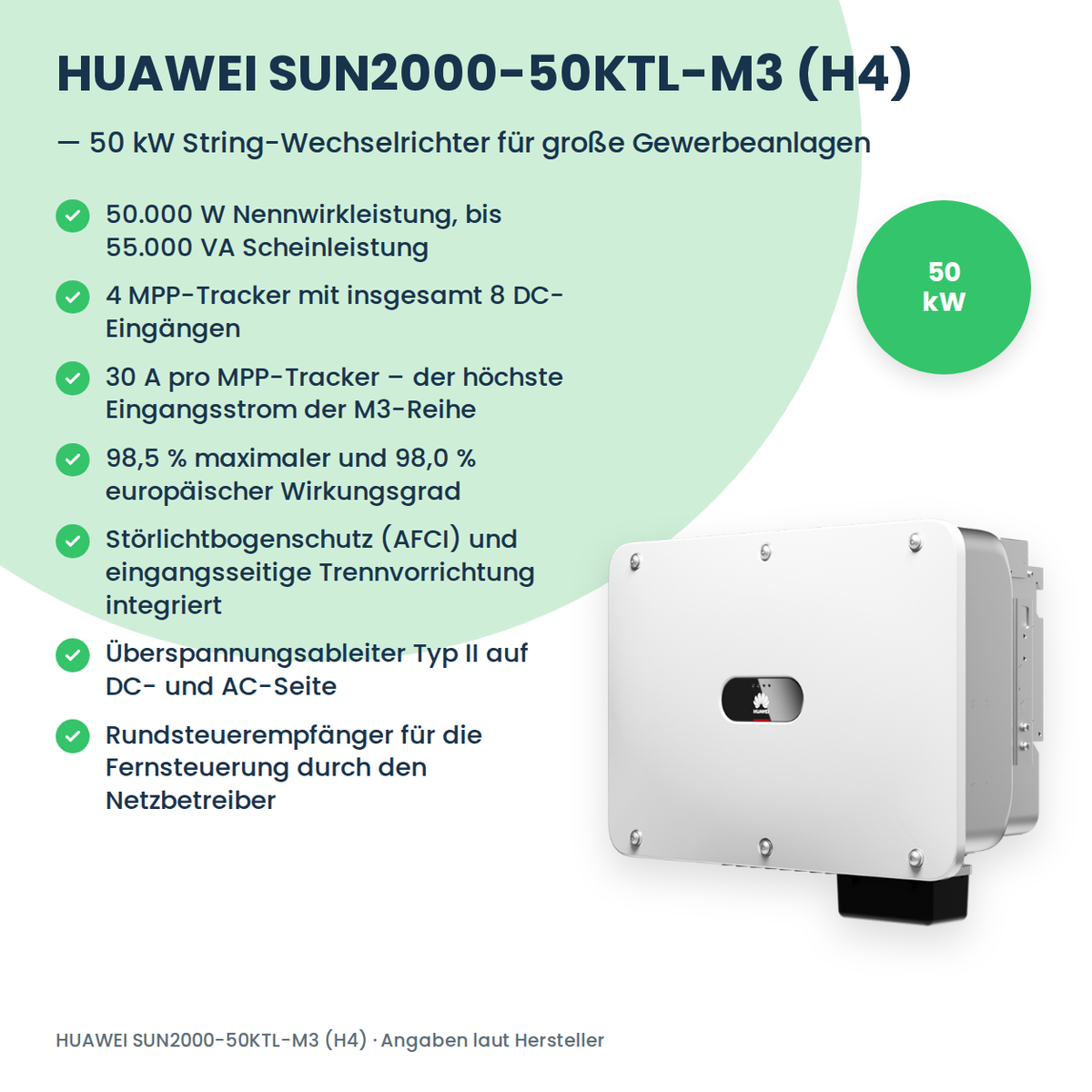 HUAWEI SUN2000-50KTL-M3 (H4) stringomvormer 50 kW