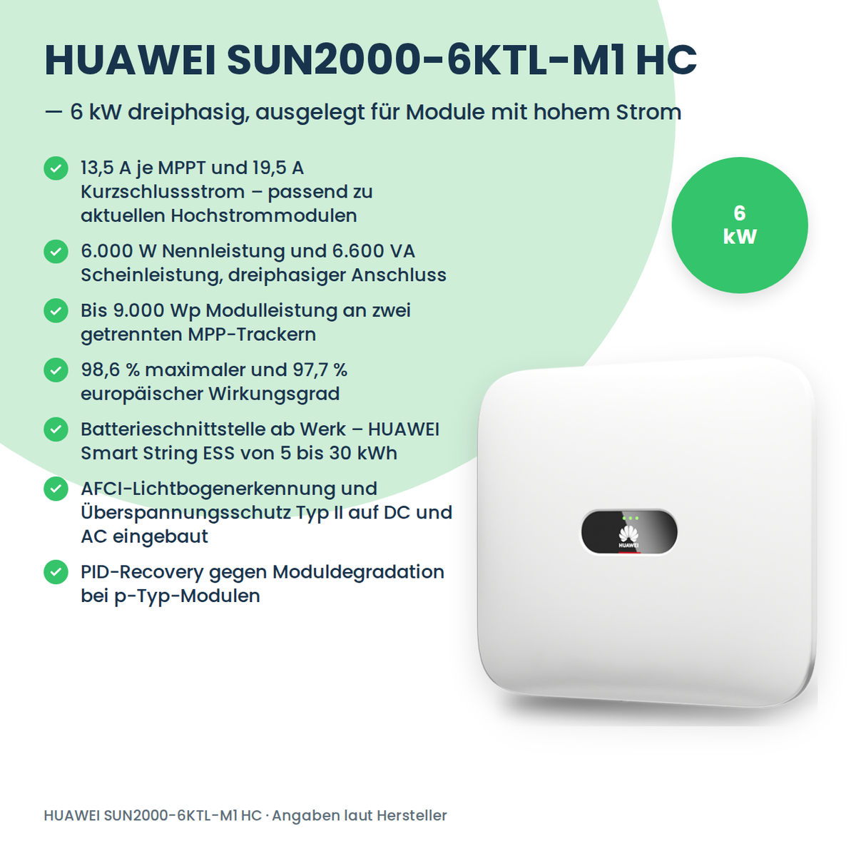 HUAWEI SUN2000-6KTL-M1 HC hybride omvormer 6 kW