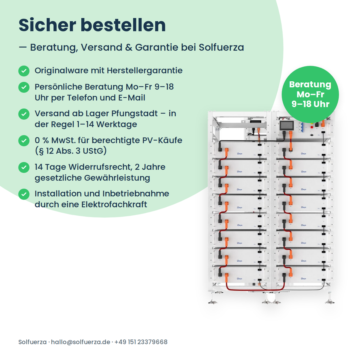 Deye 3U-LRack (8 batterijen)