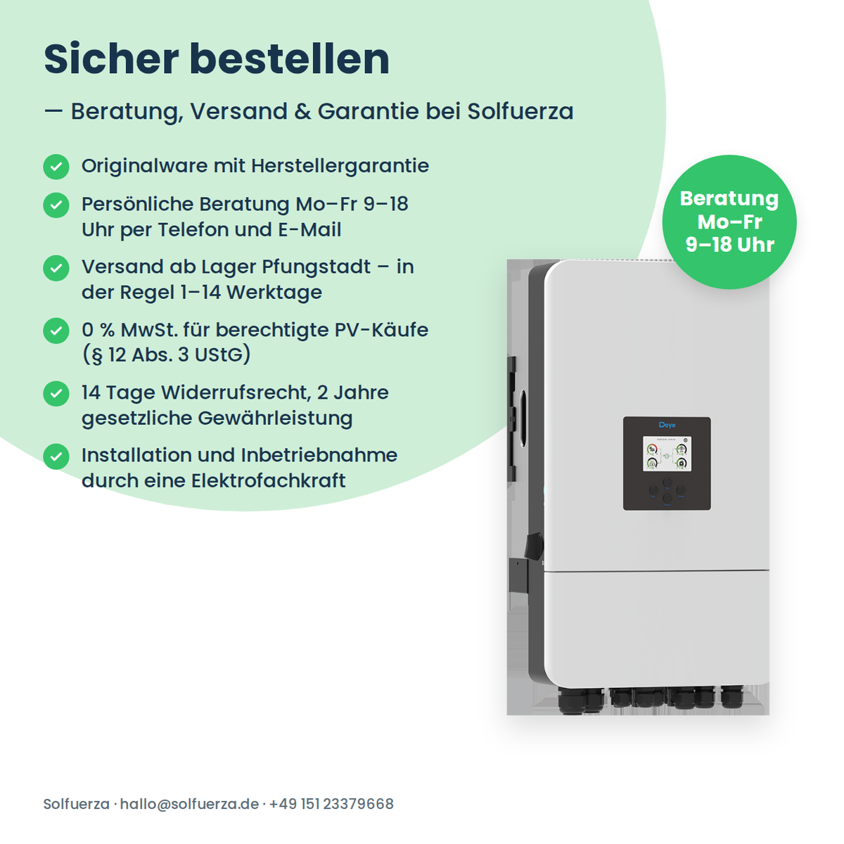 Deye SUN-12K-SG05LP3-EU – 12 kW hybride omvormer driefasig voor laagvolt-batterijen
