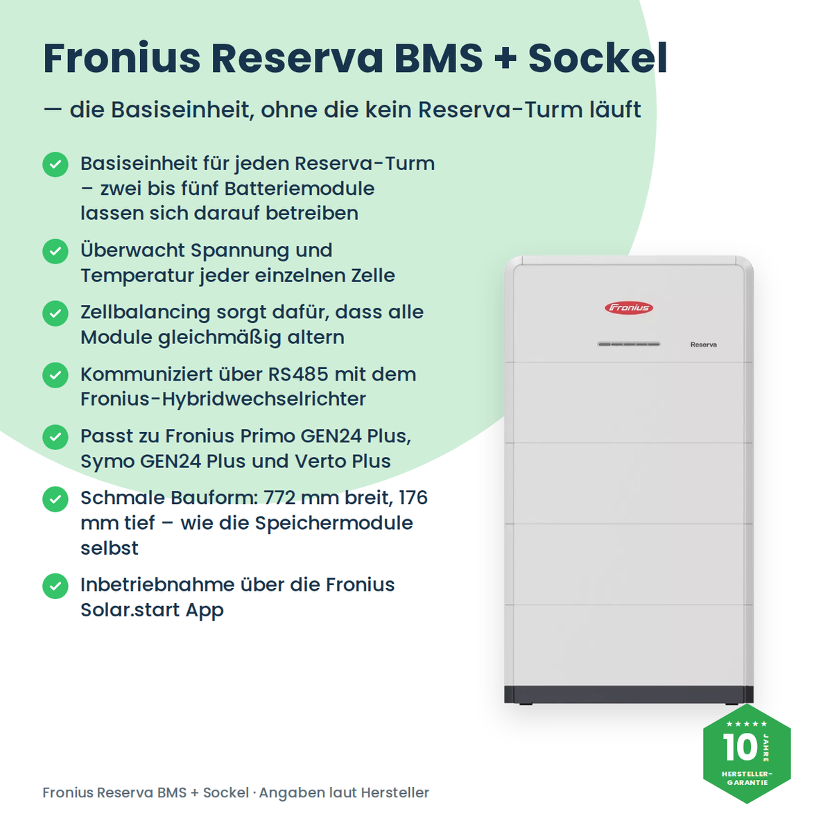 Fronius Reserva BMS + voet