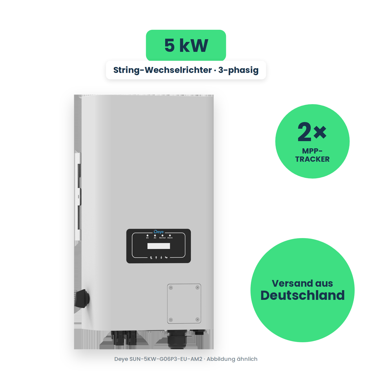 Deye SUN-5KW-G06P3-EU-AM2 – String-Wechselrichter, freigestellt