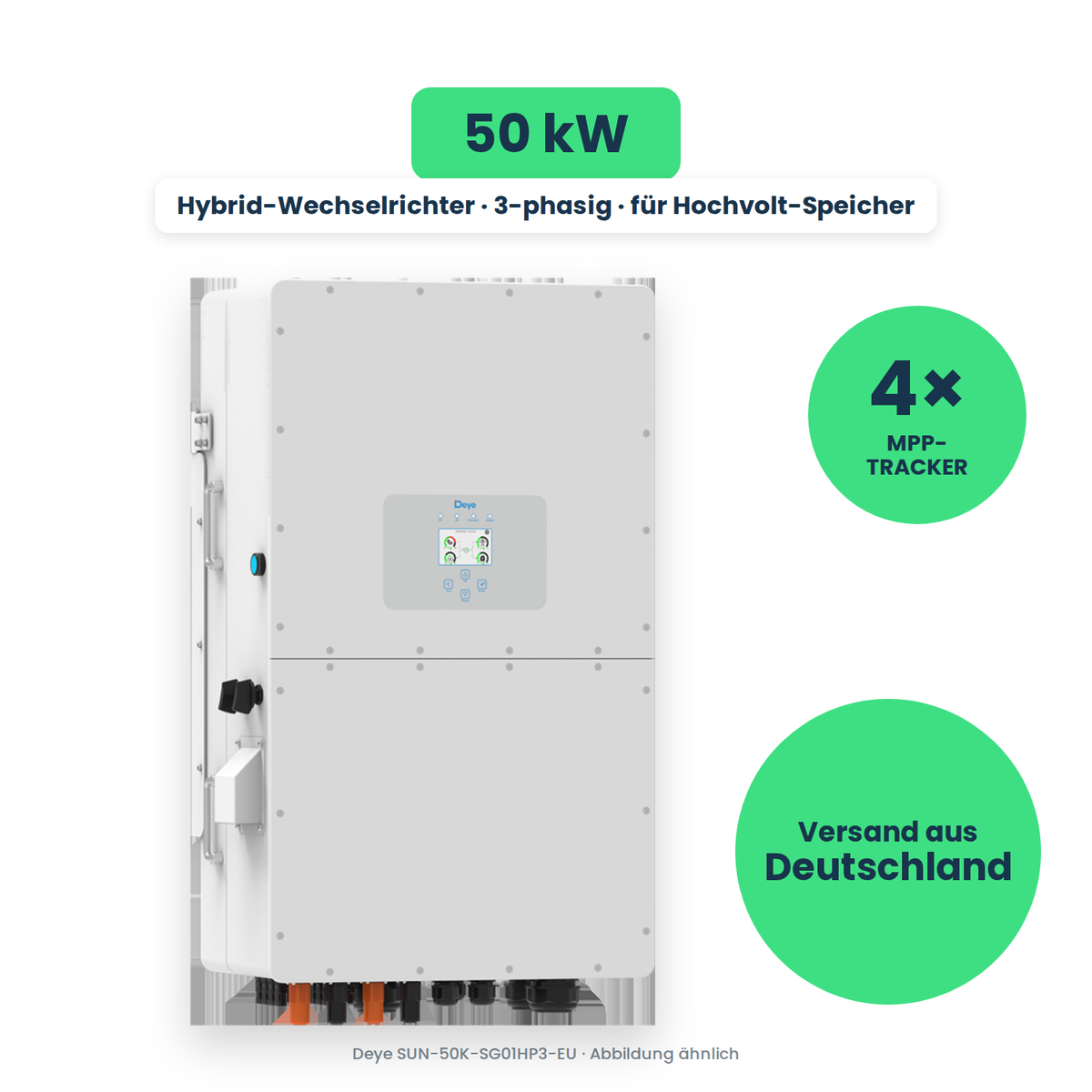 Deye SUN-50K-SG01HP3-EU – Hybrid-Wechselrichter, freigestellt