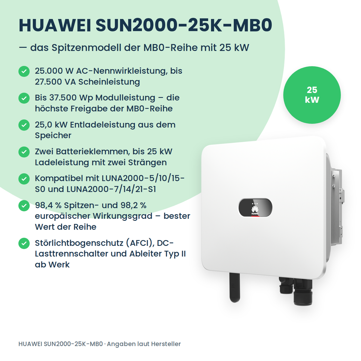 HUAWEI SUN2000-25K-MB0 hybride omvormer 25 kW