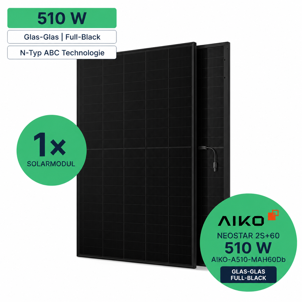 AIKO Neostar 2S+60 510 W glas-glas Full-Black zonnepaneel (AIKO-A510-MAH60Db)