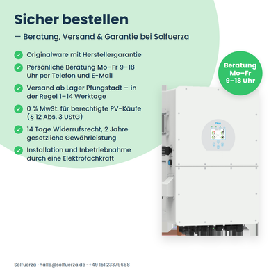 Deye SUN-29.9K-SG02HP3-EU – 29,9 kW hybride omvormer driefasig voor hoogvolt-batterijen