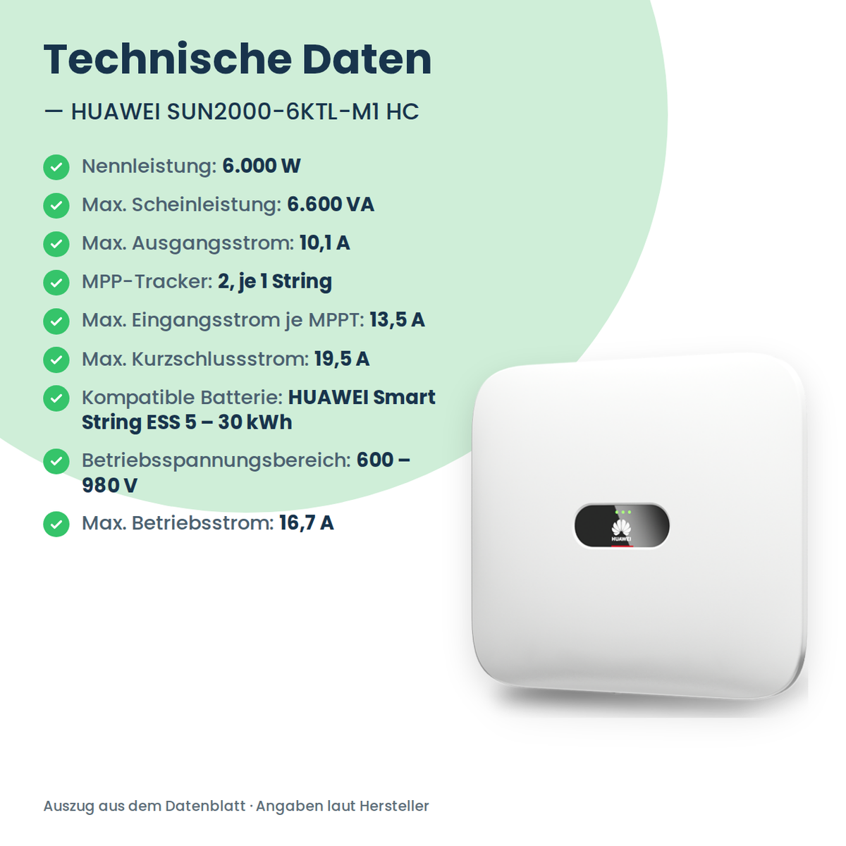 HUAWEI SUN2000-6KTL-M1 HC hybride omvormer 6 kW