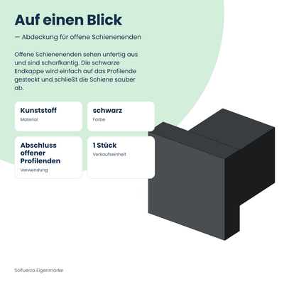 Solfuerza Endkappe schwarz für PV-Montageschiene