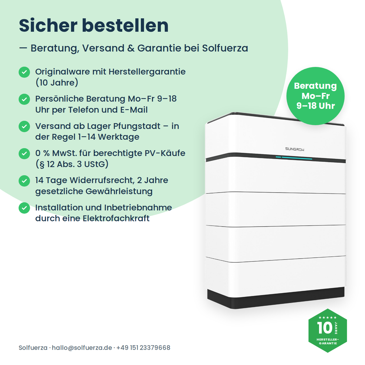 Sungrow SBH250 hoogvolt-batterijopslag 25,0 kWh