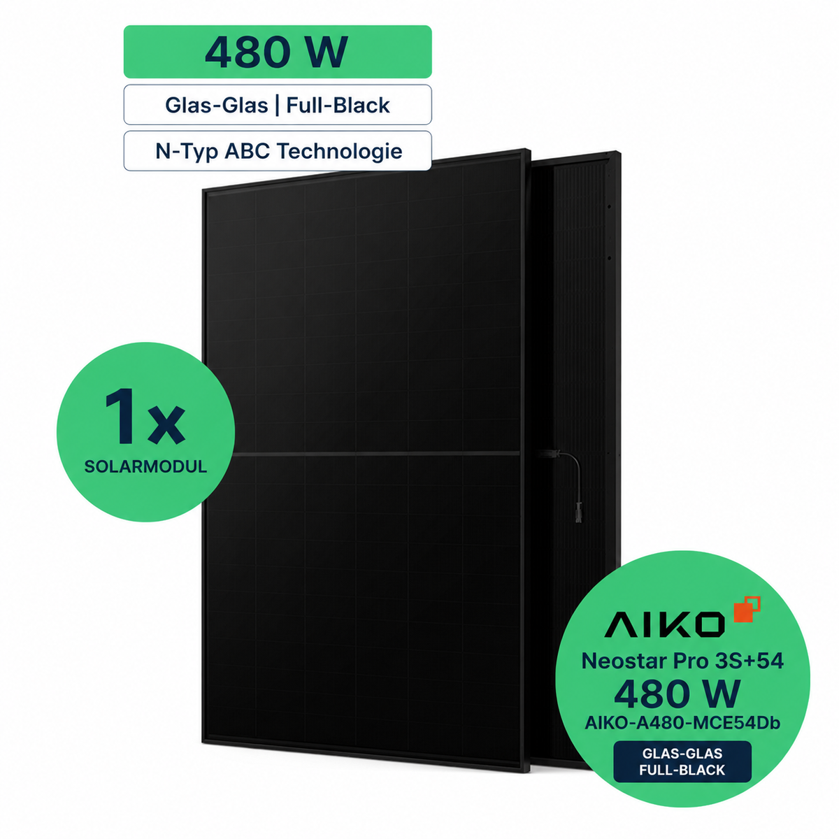 AIKO Neostar Pro 3S+54 480 W glas-glas Full-Black zonnepaneel (AIKO-A480-MCE54Db)