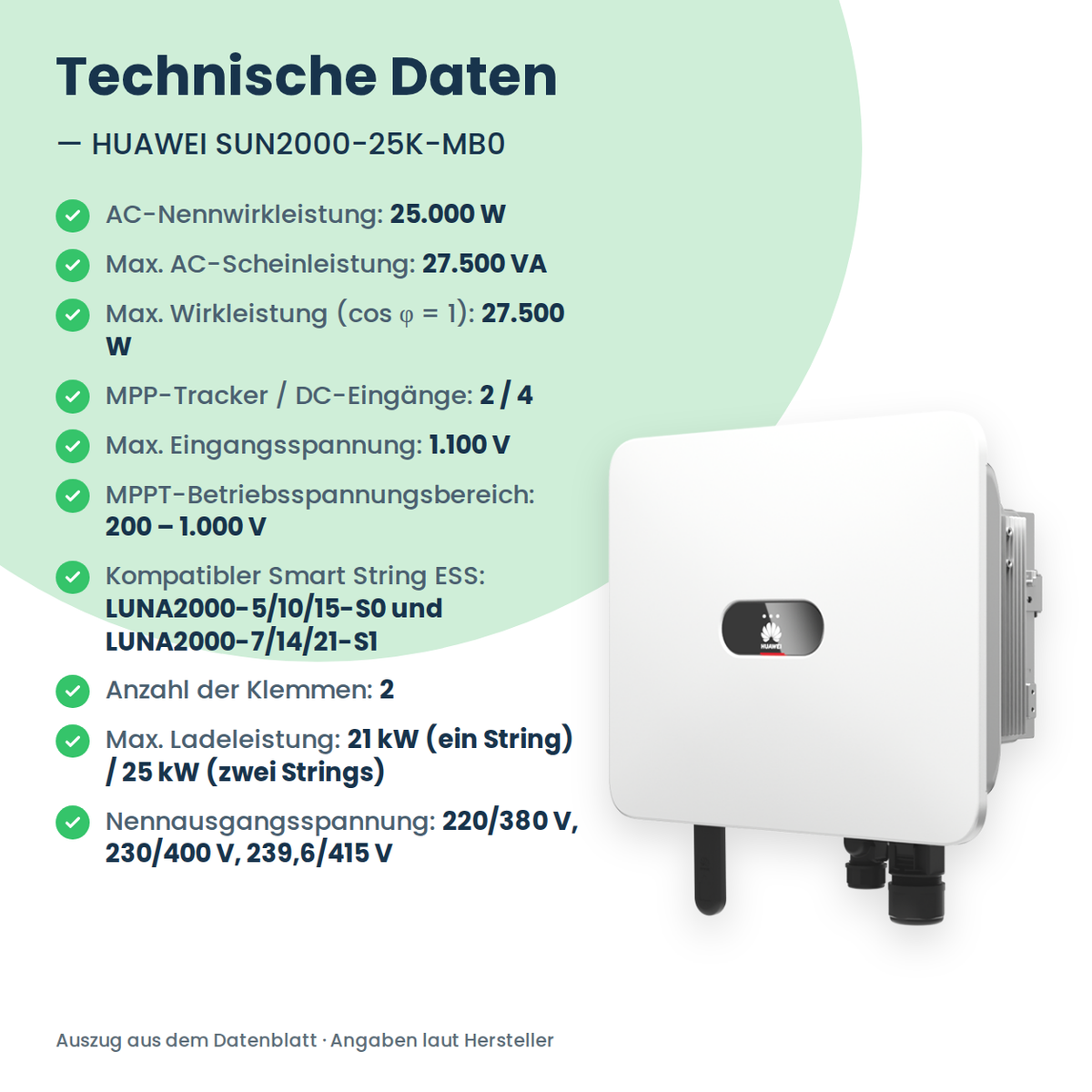 HUAWEI SUN2000-25K-MB0 hybride omvormer 25 kW