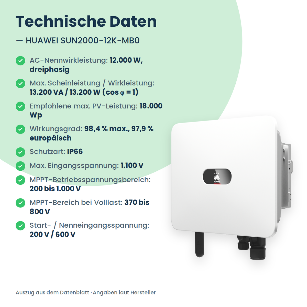 HUAWEI SUN2000-12K-MB0 hybride omvormer 12 kW