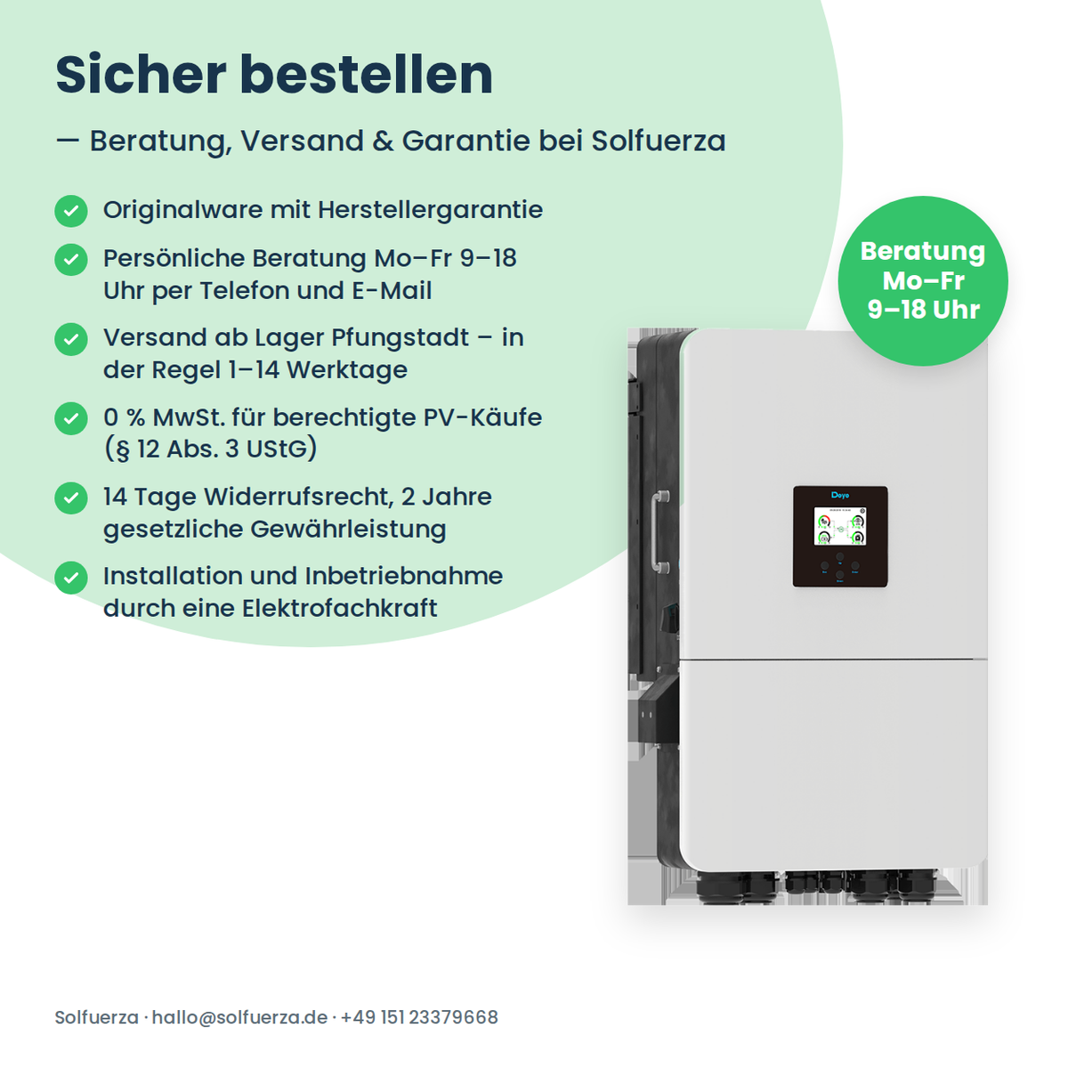 Deye SUN-15K-SG05LP3-EU – 15 kW hybride omvormer driefasig voor laagvolt-batterijen