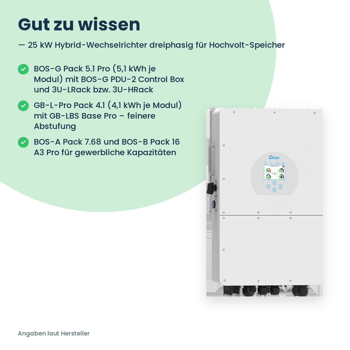 Deye SUN-25K-SG01HP3-EU – 25 kW hybride omvormer driefasig voor hoogvolt-batterijen